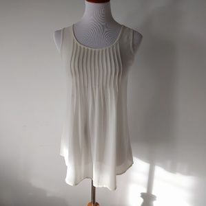 ❎ *Sold* NWOT Cream Silk Crepe Tunic Tank Top
